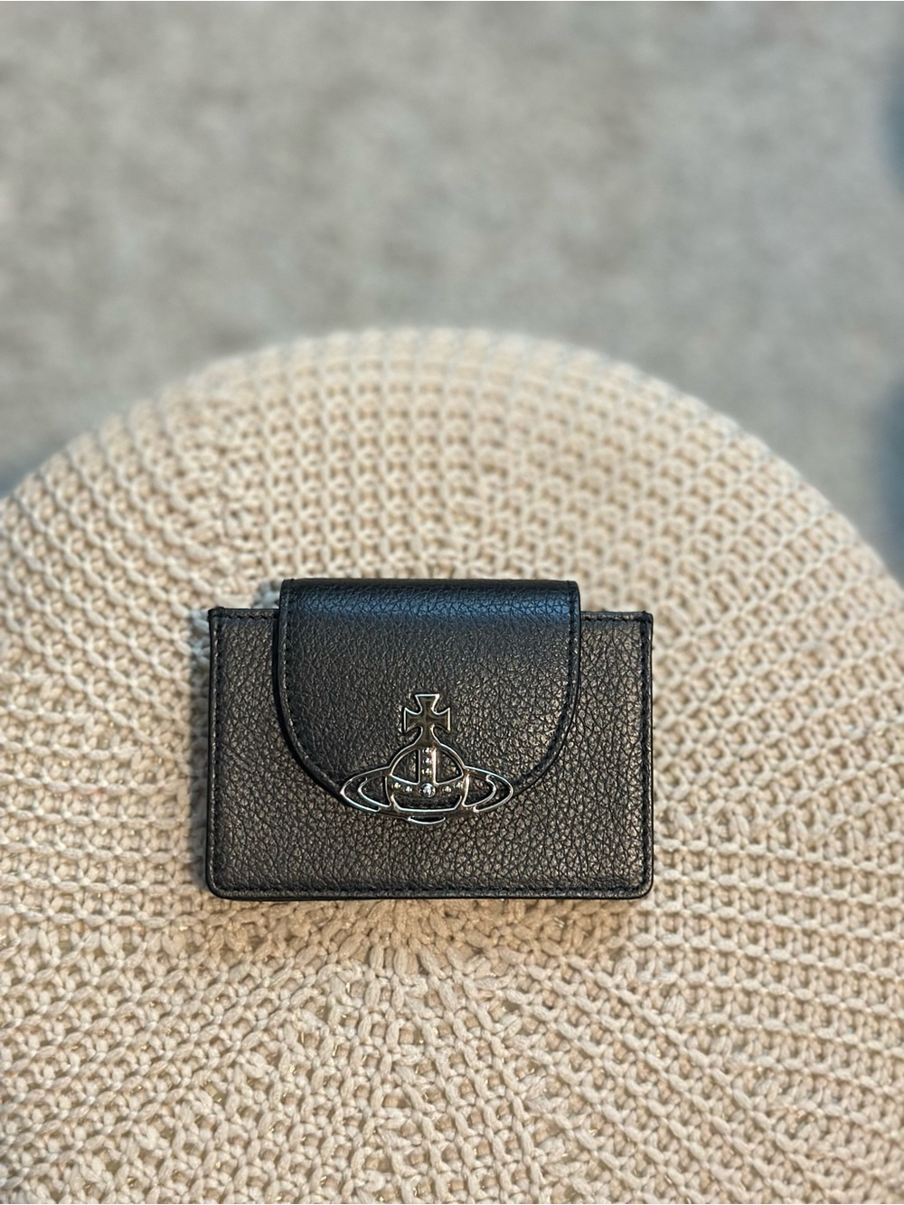Vivienne Westwood Black Accordion Card Holder Wallet